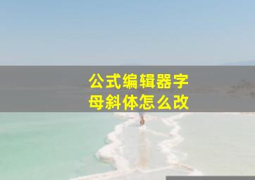 公式编辑器字母斜体怎么改