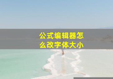 公式编辑器怎么改字体大小