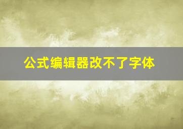 公式编辑器改不了字体