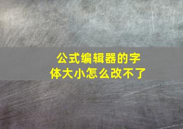 公式编辑器的字体大小怎么改不了