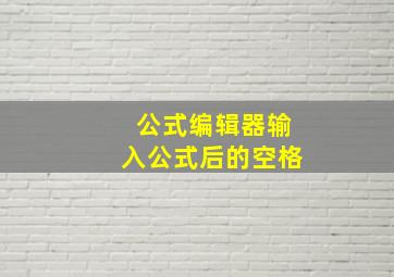 公式编辑器输入公式后的空格