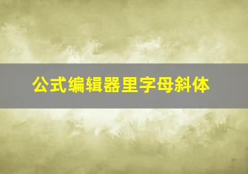 公式编辑器里字母斜体