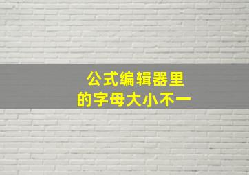 公式编辑器里的字母大小不一