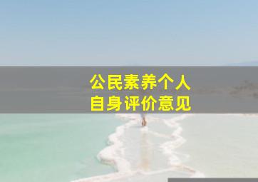 公民素养个人自身评价意见