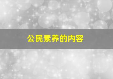 公民素养的内容