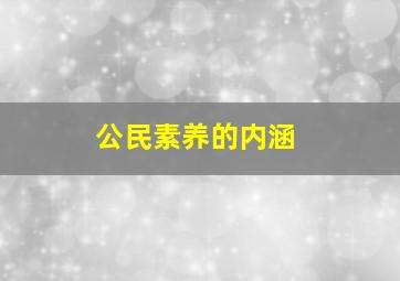 公民素养的内涵