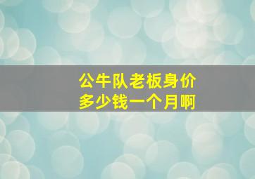 公牛队老板身价多少钱一个月啊