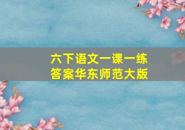 六下语文一课一练答案华东师范大版