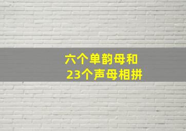 六个单韵母和23个声母相拼