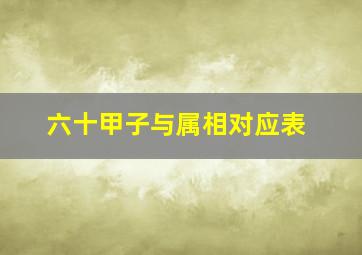 六十甲子与属相对应表