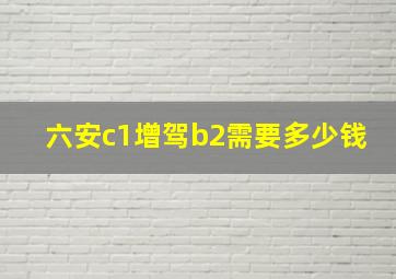 六安c1增驾b2需要多少钱