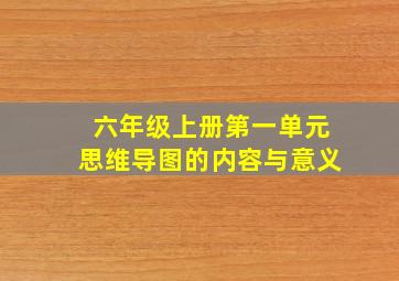 六年级上册第一单元思维导图的内容与意义