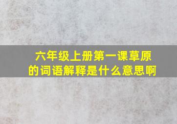 六年级上册第一课草原的词语解释是什么意思啊