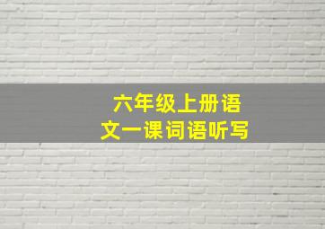 六年级上册语文一课词语听写