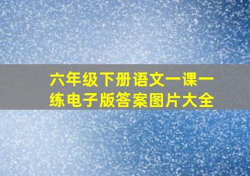 六年级下册语文一课一练电子版答案图片大全