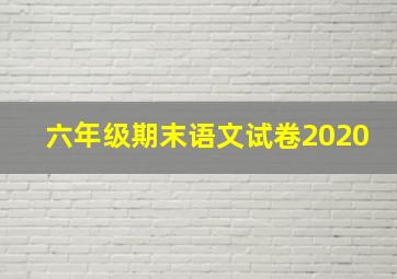 六年级期末语文试卷2020