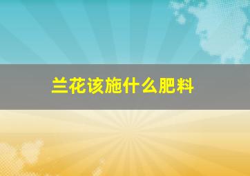 兰花该施什么肥料