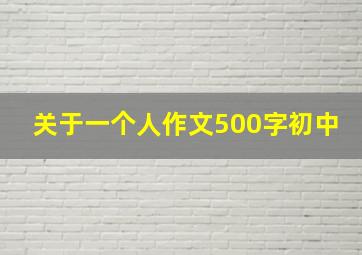 关于一个人作文500字初中