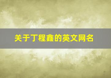 关于丁程鑫的英文网名