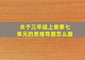 关于三年级上册第七单元的思维导图怎么画