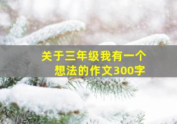 关于三年级我有一个想法的作文300字