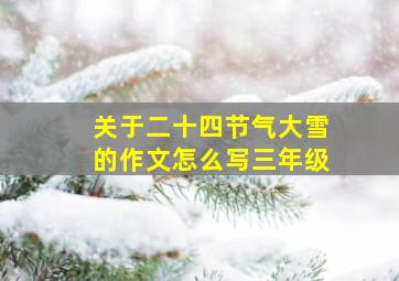 关于二十四节气大雪的作文怎么写三年级