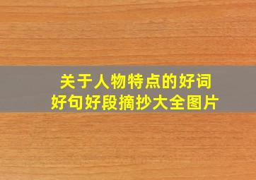 关于人物特点的好词好句好段摘抄大全图片