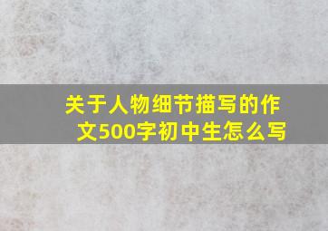 关于人物细节描写的作文500字初中生怎么写