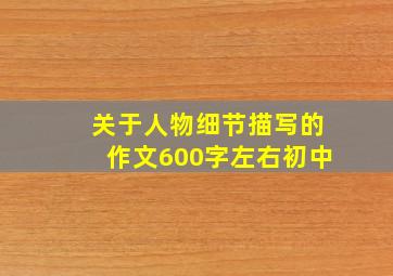 关于人物细节描写的作文600字左右初中