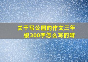 关于写公园的作文三年级300字怎么写的呀