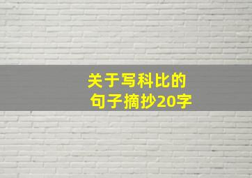 关于写科比的句子摘抄20字