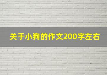 关于小狗的作文200字左右