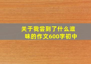 关于我尝到了什么滋味的作文600字初中