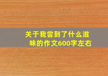 关于我尝到了什么滋味的作文600字左右