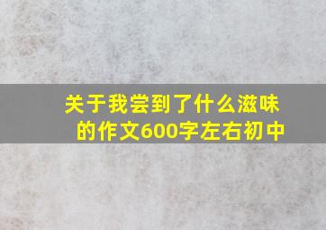 关于我尝到了什么滋味的作文600字左右初中