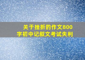 关于挫折的作文800字初中记叙文考试失利