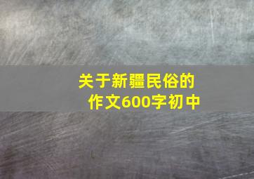 关于新疆民俗的作文600字初中