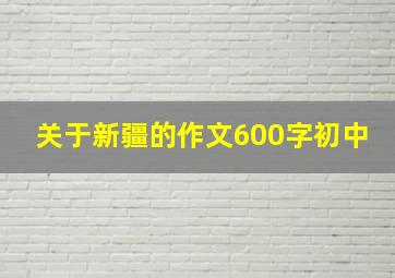 关于新疆的作文600字初中