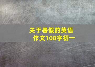 关于暑假的英语作文100字初一