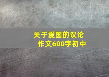 关于爱国的议论作文600字初中