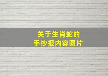 关于生肖蛇的手抄报内容图片