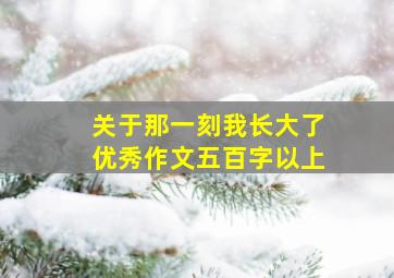 关于那一刻我长大了优秀作文五百字以上