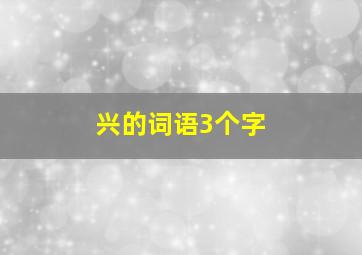 兴的词语3个字