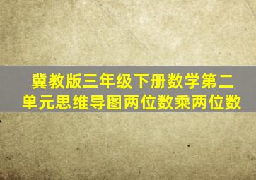 冀教版三年级下册数学第二单元思维导图两位数乘两位数