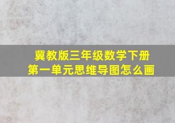 冀教版三年级数学下册第一单元思维导图怎么画