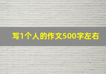 写1个人的作文500字左右