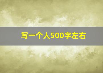 写一个人500字左右