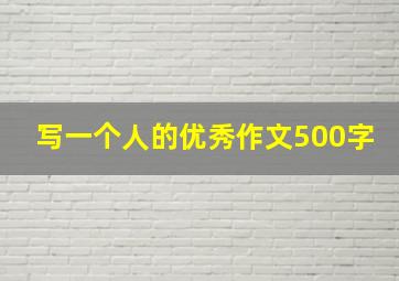 写一个人的优秀作文500字