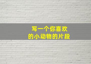 写一个你喜欢的小动物的片段