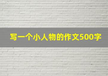 写一个小人物的作文500字